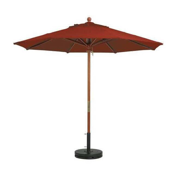 Grosfillex Patio Umbrella,9 ft Dia,Terra Cotta 98918231