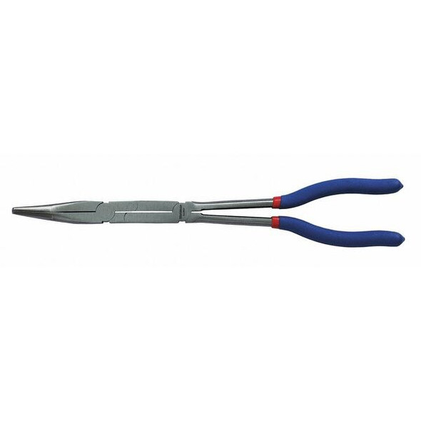 Westward Bent Long Nose Plier,13-1/4" L,Serrated 53JW97