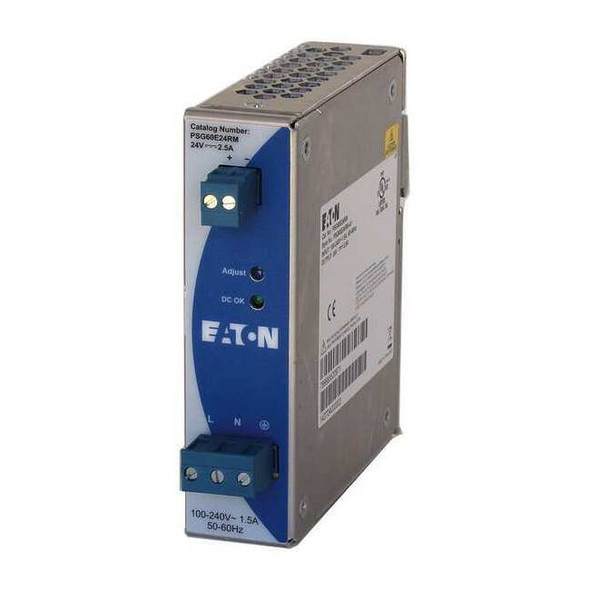 Eaton DC Power Supply, 100/240V AC, 24V DC, 60 W, 2.5 A, DIN Rail PSG60E24RM