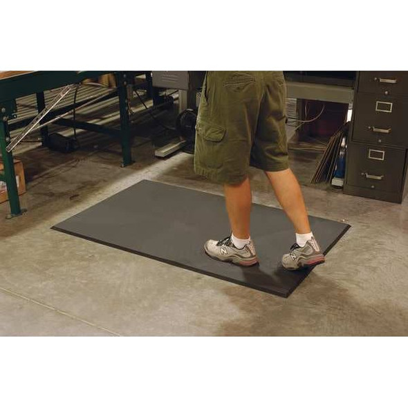 Antifatigue Mat, 5 ft. L x 3 ft. W, 5/8" Thickness, PVC/Nitrile Blend, Square Grid, Black