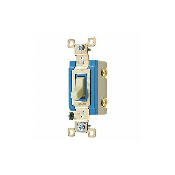Bryant Wall Switch,15A,Ivory,2-Pole Type,Toggle 4802I