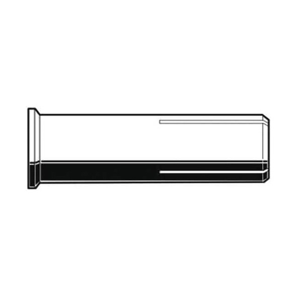 Flanged Coil Thread Anchor, 1" Dia, 3-1/8" L, Steel Zinc Plated, 50 PK