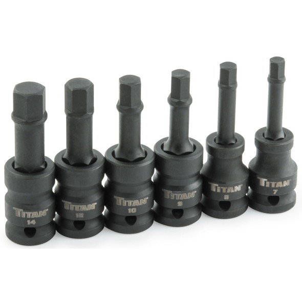 6Pc 1/2"Dr Mm Hex Imp Bit Set 42906