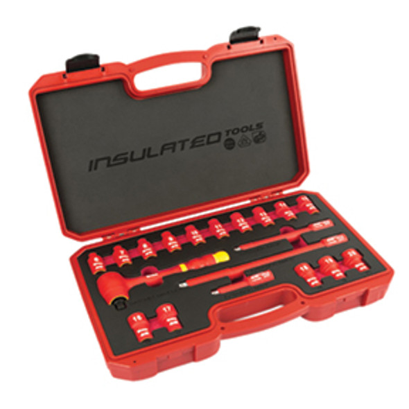 19 pc. 3/8 in. Drive Metric VDE Insulated Socket Set 68100 19 pc. 3/8 in. Drive Metric VDE Insulated Socket Set 68100