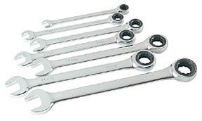 SAE Ratcheting Combination Wrench Set, 7 pc 17350