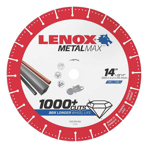 METALMAX Diamond Edge Cutoff Wheel, GS 14" x 1" 1972932