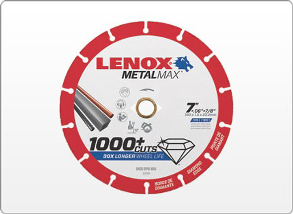 METALMAX Diamond Edge Cutoff Wheel, AG/CS 7" x 7/8" 1972924