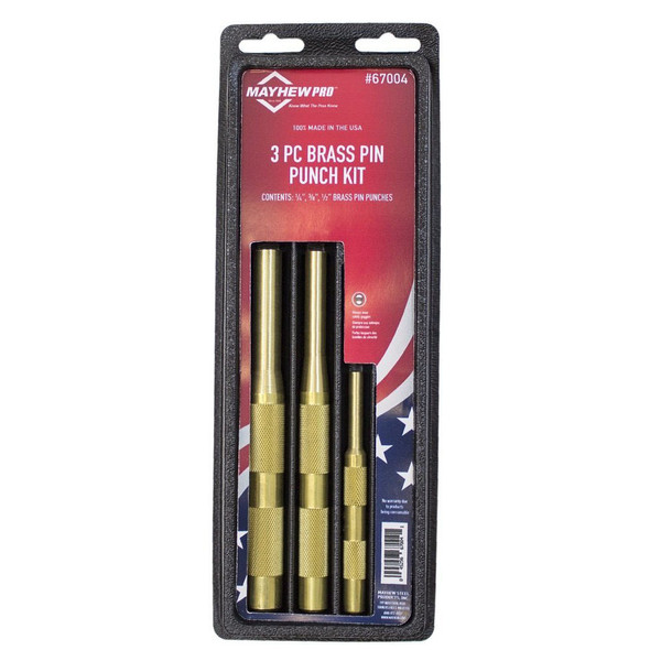 3Pc Brass Pin Punch Set 67004
