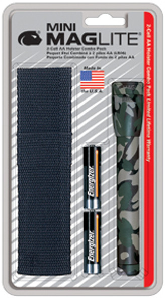 Mini Maglite AA Flashlight with Holster - Camoflage M2A02H