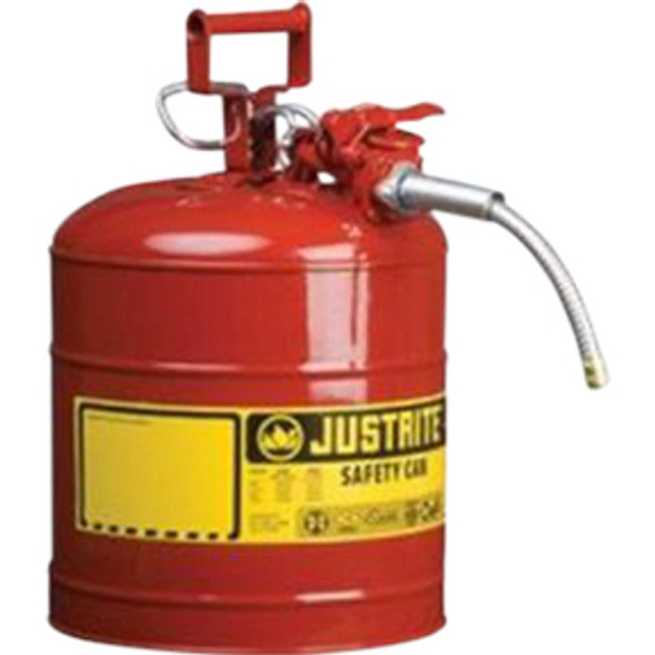Type II AccuFlow Steel Safety Can For Flammables, 5 Gallon, 5/8-Inch Metal Hose, Red 7250120