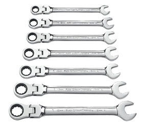 7 Pc. 12 Point Flex Head Ratcheting Combination Metric Wrench Set 9900D