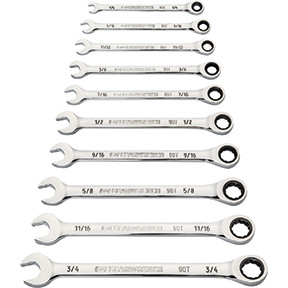 10 Pc. 90-Tooth 12 Pt SAE Comb Ratcheting Wr Set 86958