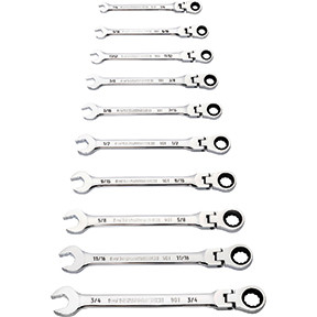 10 Piece 90-Tooth 12 Pt Flex Head Ratcheting Comb WR 86758