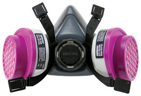 Half Mask Face Piece Professional Silicone, Large with 2 Pair G71 OV/P100 Cartridges 9361