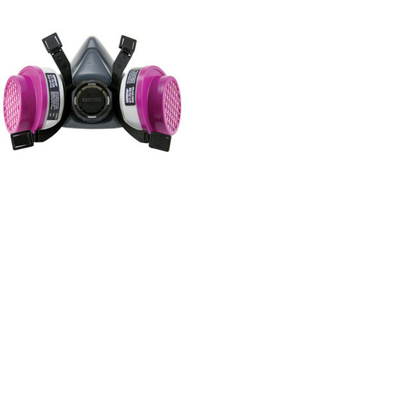 Half Mask Face Piece Professional Silicone, Large with 2 Pair G71 OV/P100 Cartridges 9361