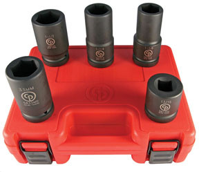 1" Dr Wheel Service SAE & Metric Impact Socket Set, 5 Pc SS8205WS