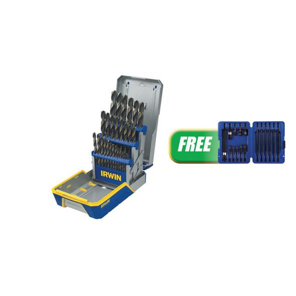 29 Pc. Black & Gold Metal Drill Bit Set w/FREE 16 Pc. Impact Set 3018005IS