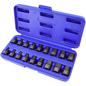 18pc 3/8" Drive Nano Impact Hex Driver Sockets - SAE & Metric 94418H