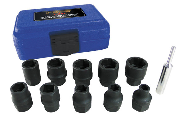 11 Pc. 1/2" Drive  Flank Bite Damaged  Fastener Impact Socket Sets 7411
