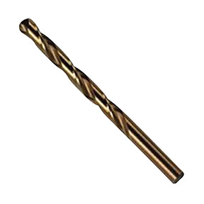 1/8" Cobalt Alloy Steel High Speed Steel Fractional Straight Shank Jobber Length Drill Bit, Bulk 63108