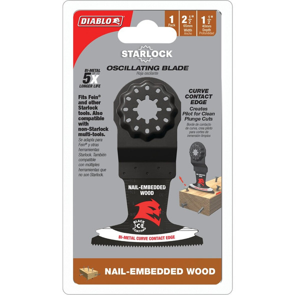 Diablo 2-1-2 in. Starlock Bi-Metal Oscillating Blade for Nail-Embedded Wood DOS250BW 310964