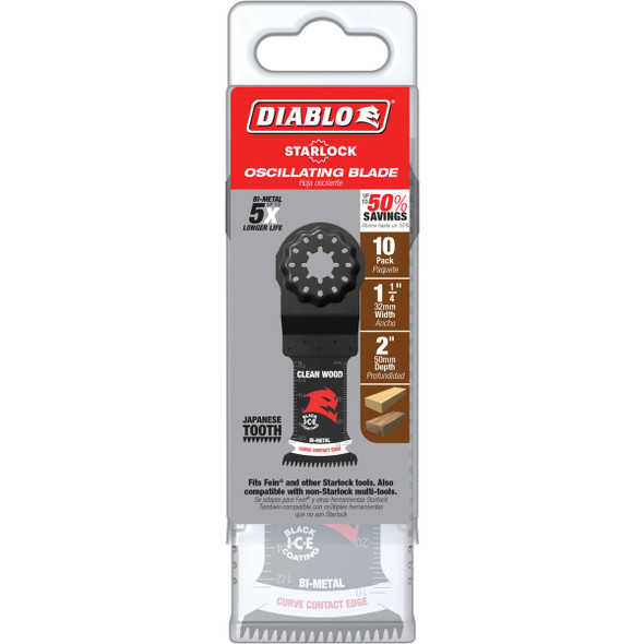 Diablo 1-1/4 in. Starlock Bi-Metal Oscillating Blades for Clean Wood (10-Pack)