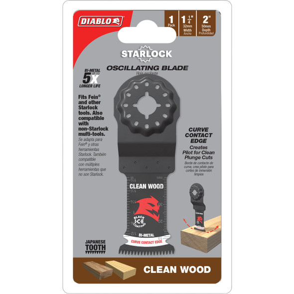 Diablo 1-1/4 in. Starlock Bi-Metal Oscillating Blades for Clean Wood