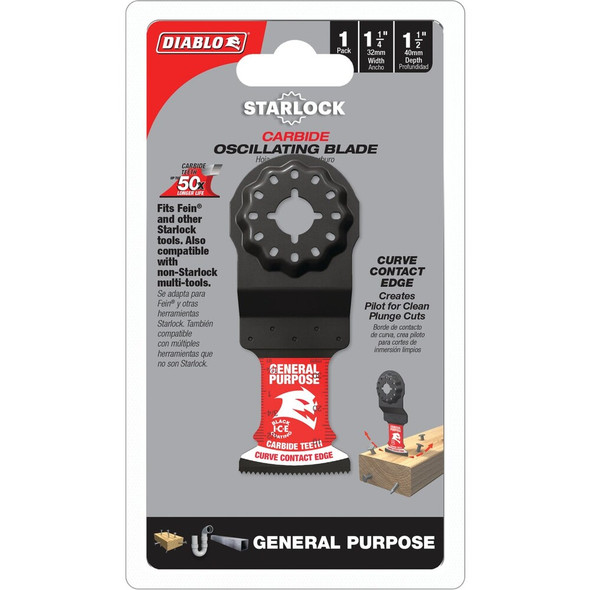 Diablo 1-1-4 in. Starlock Carbide Oscillating Blades for General Purpose Cuts DOS125CGP 353719