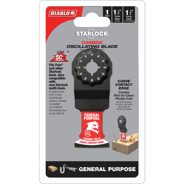 Diablo 1-1-4 in. Starlock Carbide Oscillating Blades for General Purpose Cuts DOS125CGP 353719