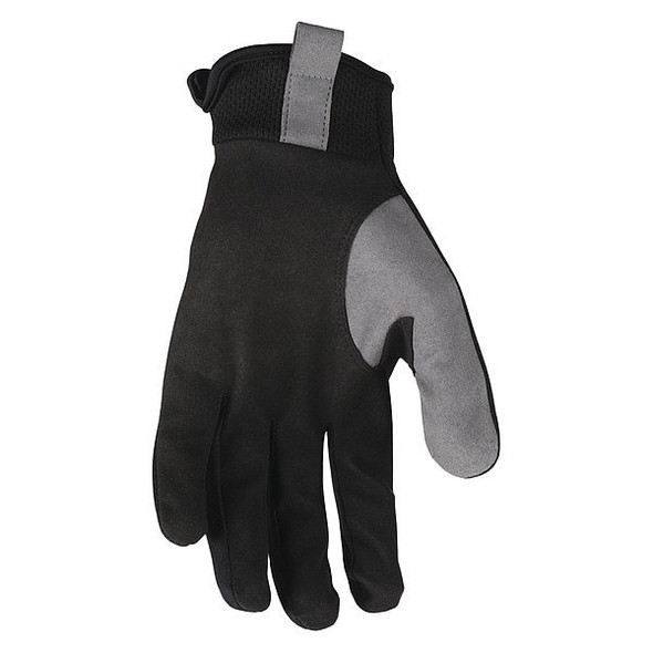 Mcr Safety 950 Mechanics Gloves, Synthetic Leather Palm, Spandex Back, M, Black/Gray 950M
