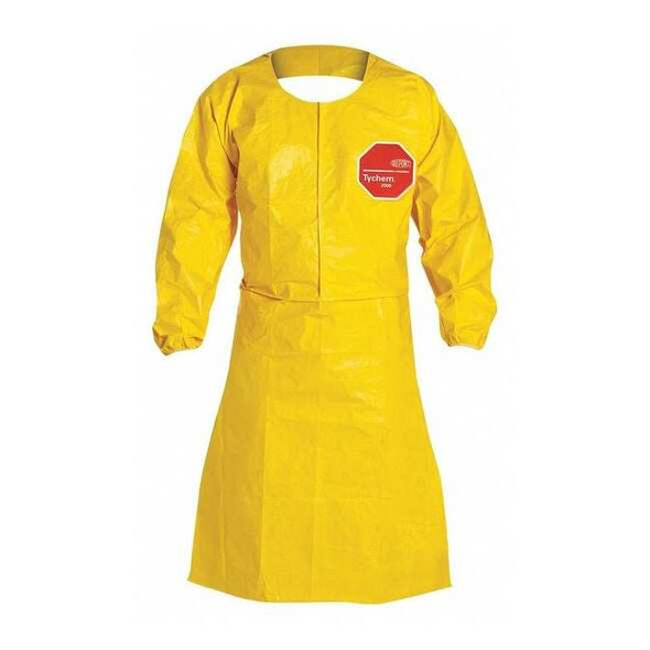 Apron, Polyethylene Coated High Density Polyethylene, Yellow, 44", 3XL