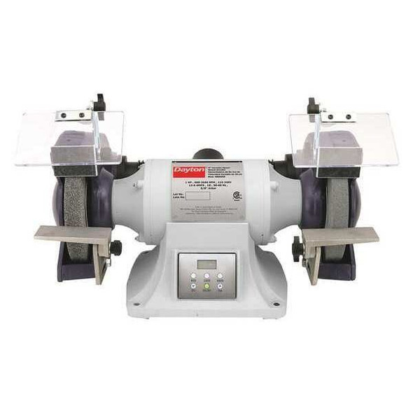Dayton Bench Grinder, 8 in Max. Wheel Dia, 36/120 Grinding Wheel Grit 48WE50