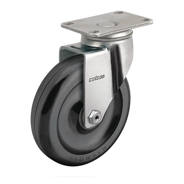 4" X 1-1/4" Non-Marking Polyolefin Swivel Caster, No Brake, Loads Up To 275 lb