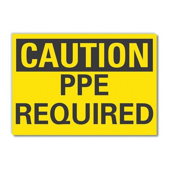 Caution Sign,Self-Adhesive Vinyl,10 in H, LCU3-0217-RD_14x10