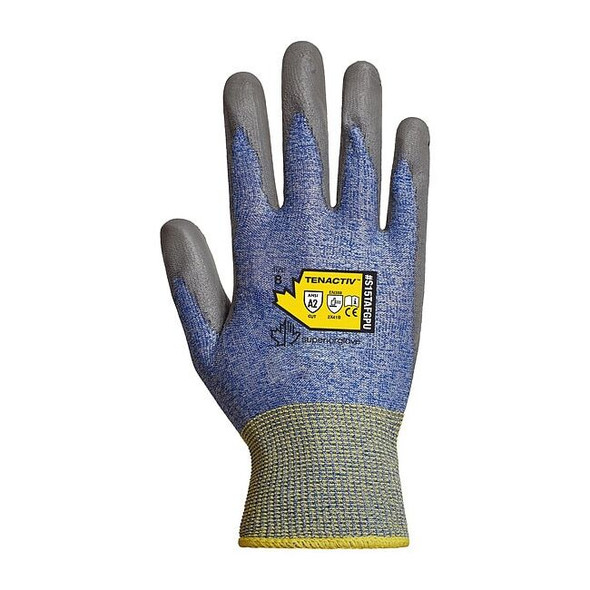 Knit Gloves, Cut Level A2 ,Dipped ,Polyurethane ,Smooth ,XL 1 PR