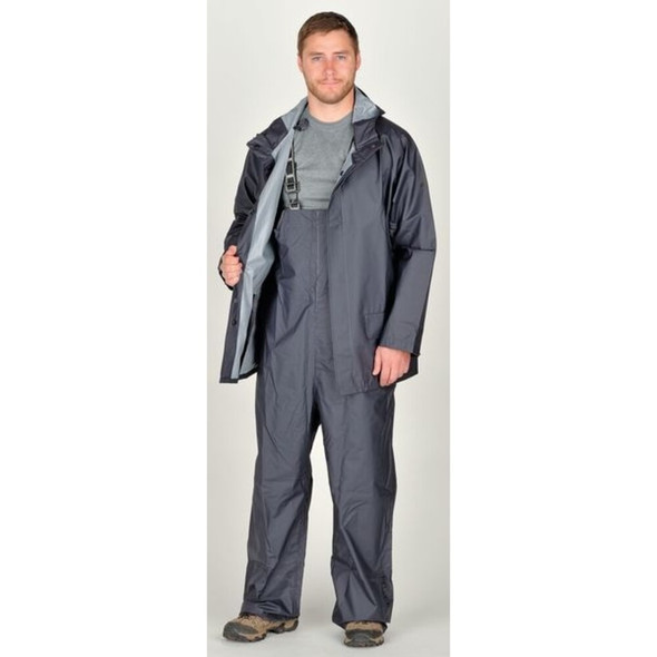 Helly Hansen Rain Jacket, PVC-Polyester, Navy, XL 70129_590-XL