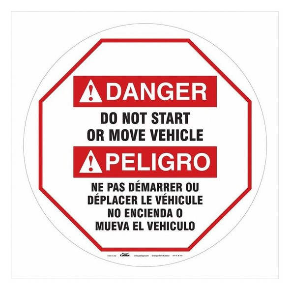 Traffic Sign, 20 in Height, 20 in Width, Vinyl, Circle, English, French, Spanish