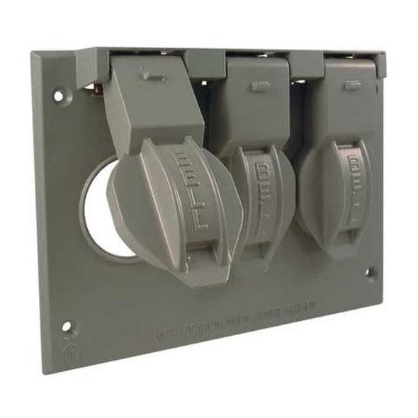 Bell Outdoor 3 -Gang Vertical Weatherproof Cover, 6.406" W, 4.531" H 5093-0