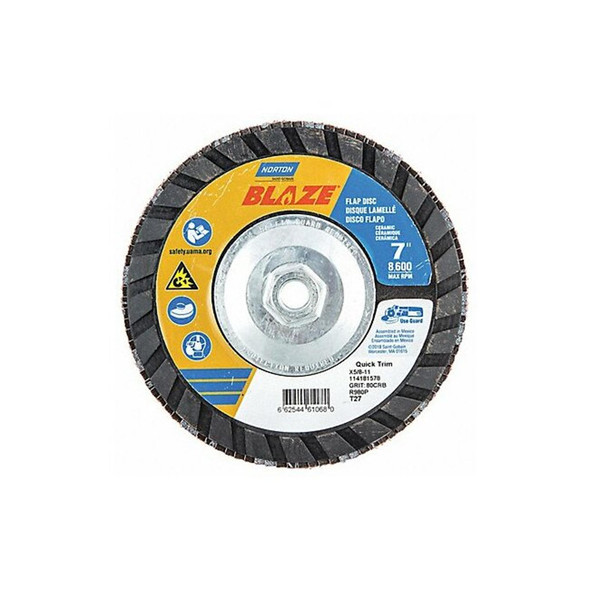 Norton Abrasives Flap Disc,7 In x 80 Grit,5/8-11 66254461068