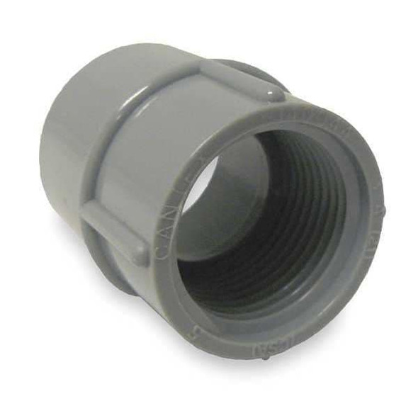 Cantex Conduit Fitting Adapter, 2-1/2 in, Threaded, PVC, PVC Coated 5140049