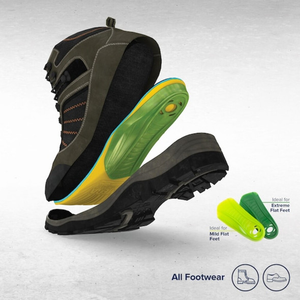 Megacomfort Insole,Women 5 to 7,Yllw-Grn-Blk,PR MT