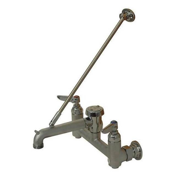 Straight Service Sink Faucet 2, Wall Mount, Chrome-Plated Brass