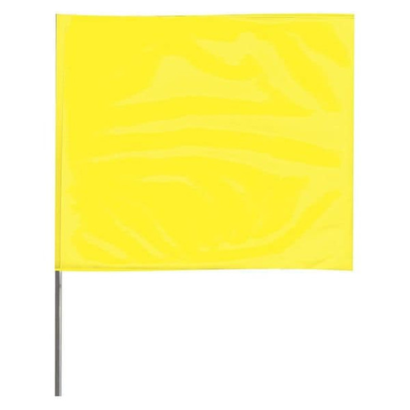 Marking Flag, Vinyl, 21" Wire Staff, Solid, 21" L., 100 PK