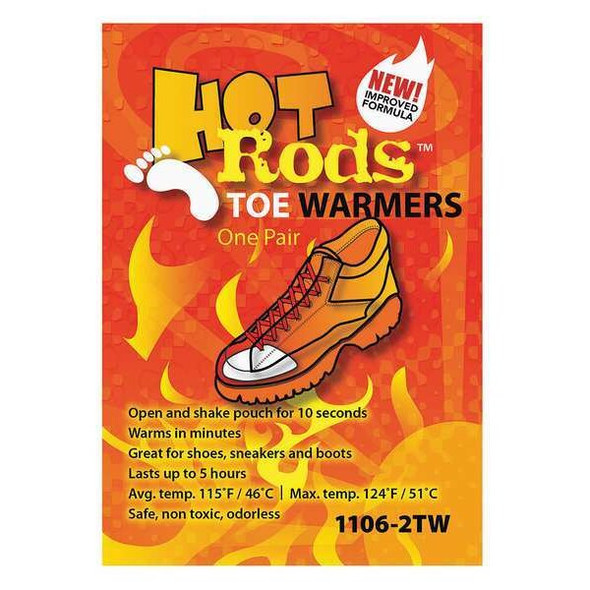 Toe Warmer, Up to 5 hr, Air-Activated, 112  Degrees F Avg. Temp., 5 PK