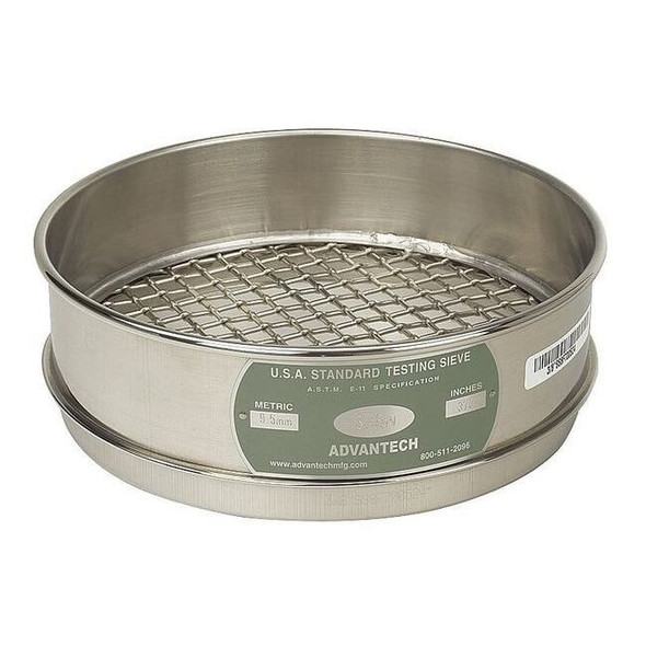 Advantech Sieve, 3/8", S/S, 8 In, Full Ht 3/8"SS8F