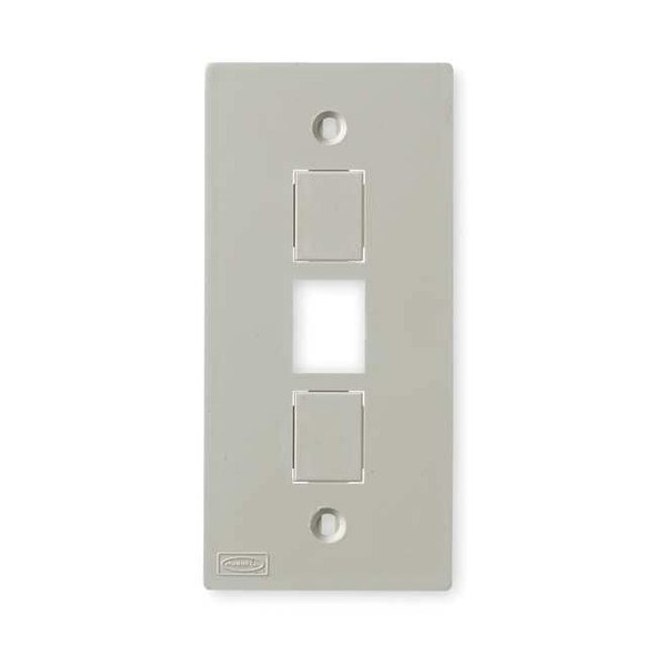 Hubbell Wiring Device-Kellems Three-Jack Faceplate,White,PVC,Plates KP2163