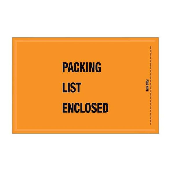 Mil-Spec Pcking Lst Enclsd Envpes,5 1/4x8",Orng,PK1000