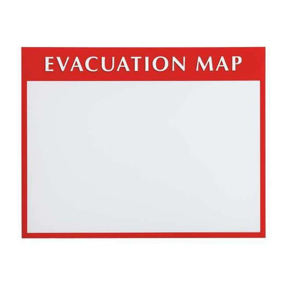 Manufacturer Varies Evacuation Map Holder,Red; White,13.5"H 102849