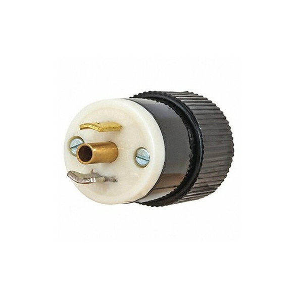 Bryant Locking Plug,125VAC,Nylon,Black/White 7594NP