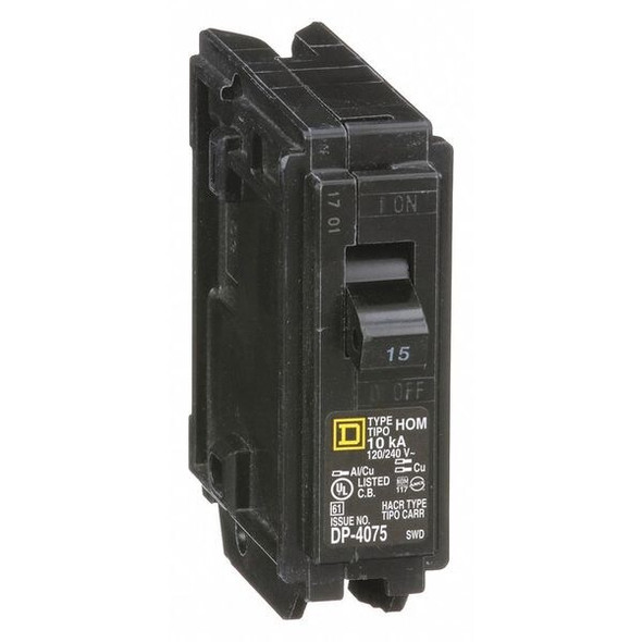 Square D Circuit Breaker,15A,Plug In,120V,1P HOM115 Square D Circuit Breaker,15A,Plug In,120V,1P HOM115
